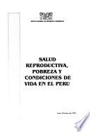 libro Salud Reproductiva, Pobreza Y Condiciones De Vida En El Perú